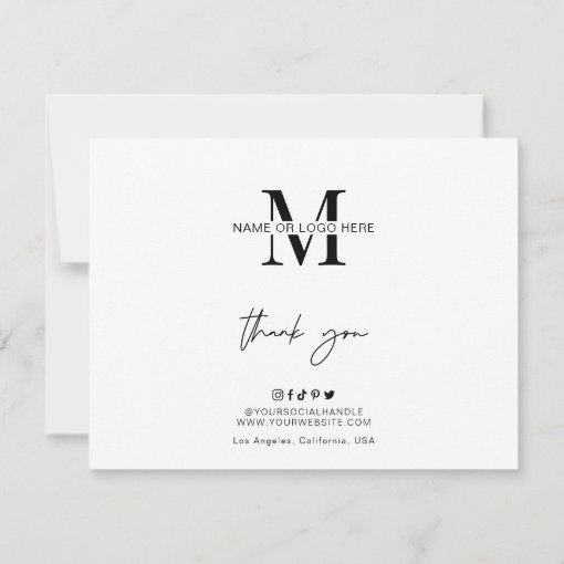 Cakesicles Care Guide Minimalist Logo Bakery Thank You Card Zazzle