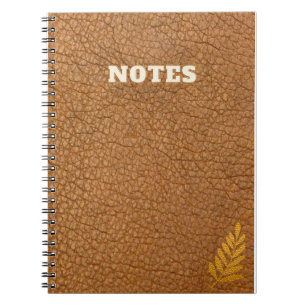 caki brown leather style notebook