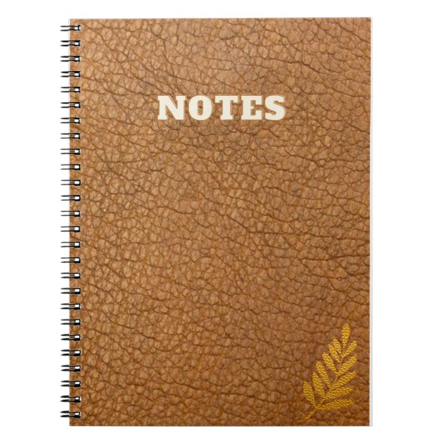caki brown leather style  notebook (Front)