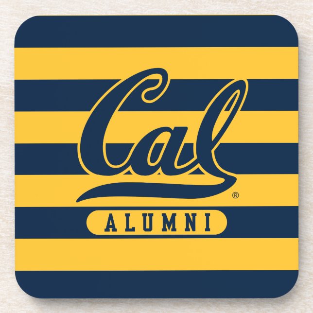 Cal Alumni Stripes Beverage Coaster (Front)