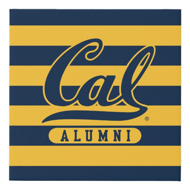 Cal Alumni Stripes Faux Canvas Print (Front)