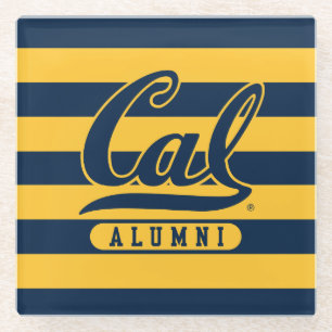 Cal Alumni Stripes Glass Coaster