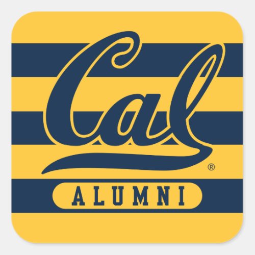 Cal Alumni Stripes Square Sticker