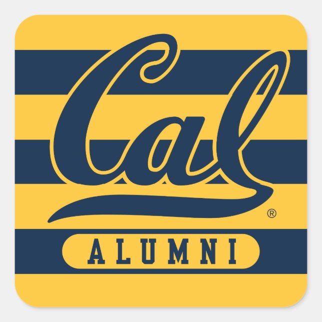 Cal Alumni Stripes Square Sticker (Front)