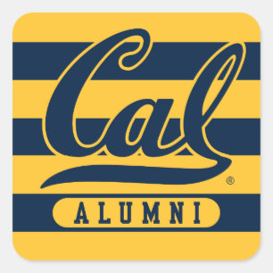 Cal Alumni Stripes Square Sticker