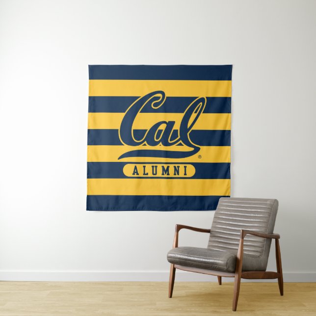 Cal Alumni Stripes Tapestry (In Situ)