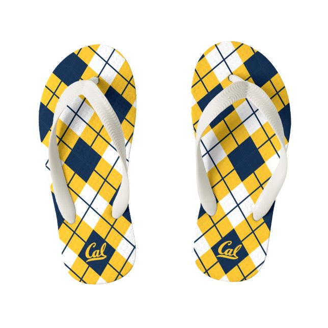 Cal Argyle Pattern Kid's Flip Flops (Footbed)