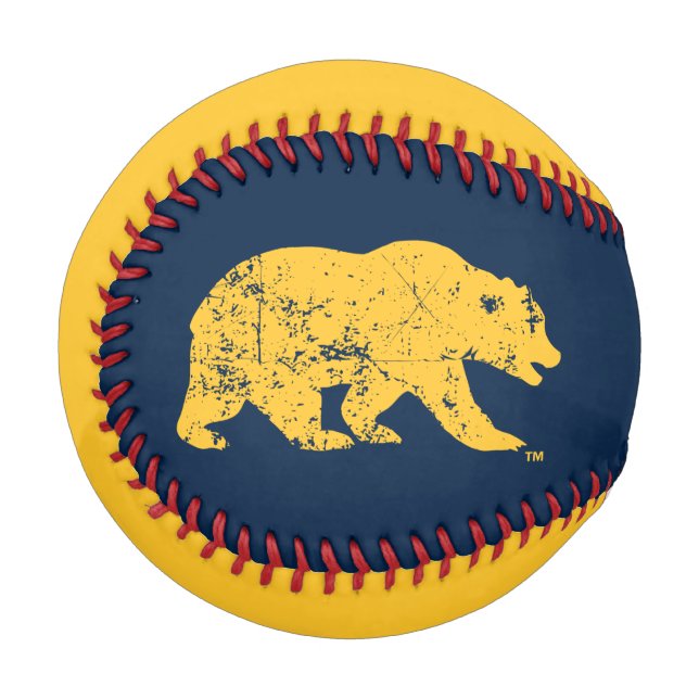 Cal Bear | Distressed Yellow Baseball (Front Left)