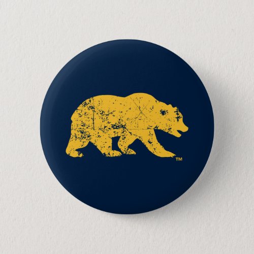 Cal Bear  Distressed Yellow Button