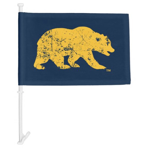 Cal Bear  Distressed Yellow Car Flag