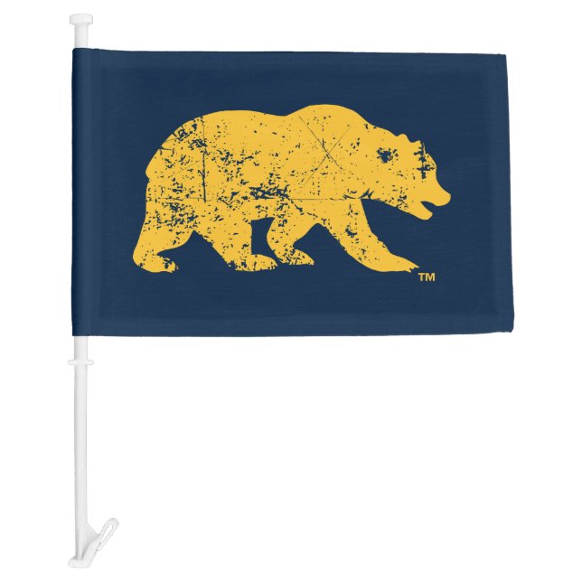 Cal Bear | Distressed Yellow Car Flag (Front)