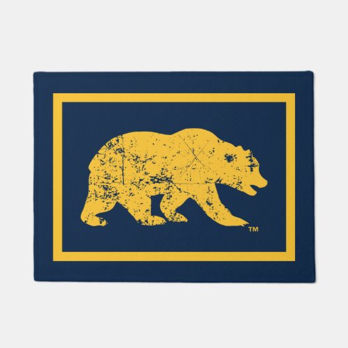 Cal Bear  Distressed Yellow Doormat
