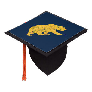 Cal Bear Distressed Yellow Graduation Cap Topper