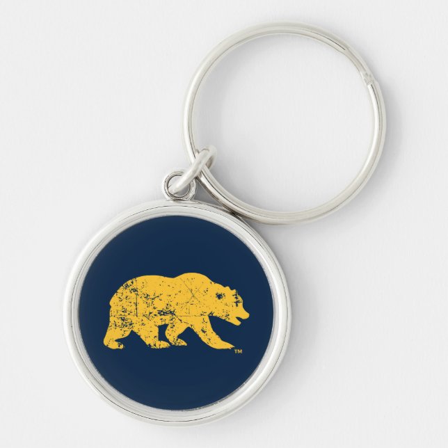 Cal Bear | Distressed Yellow Keychain (Front)