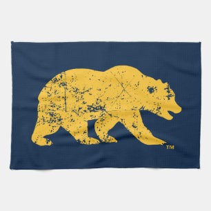 Cal Bear   Distressed Yellow Kitchen Towel