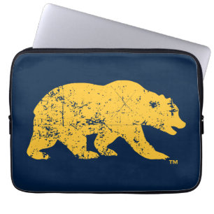Cal Bear Distressed Yellow Laptop Sleeve