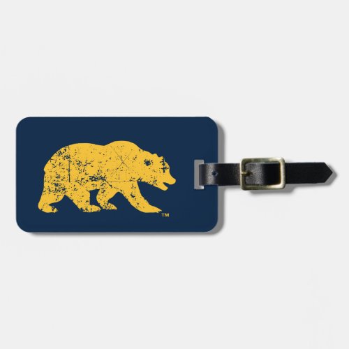 Cal Bear  Distressed Yellow Luggage Tag