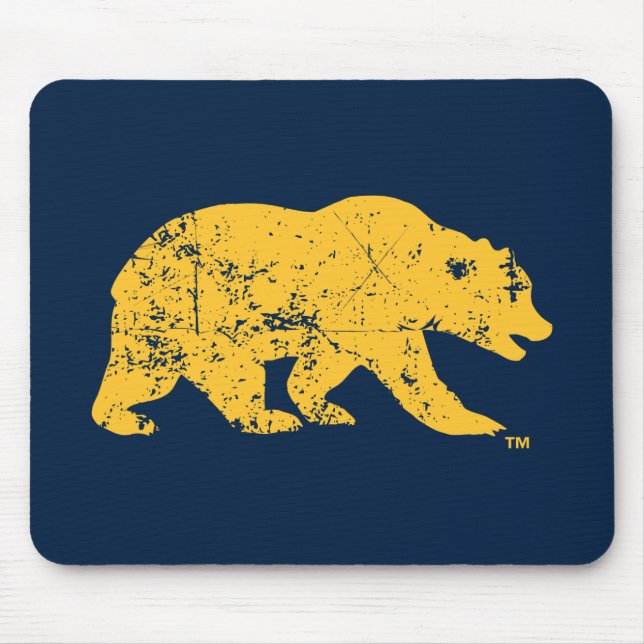Cal Bear | Distressed Yellow Mouse Pad (Front)