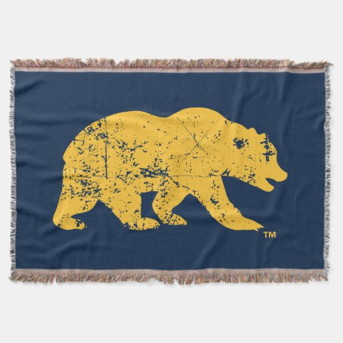Cal Bear  Distressed Yellow Throw Blanket