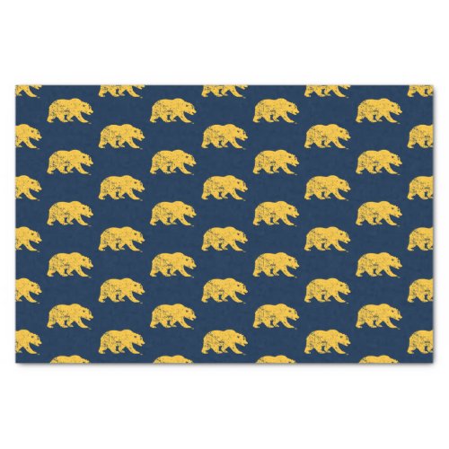 Cal Bear  Distressed Yellow Tissue Paper