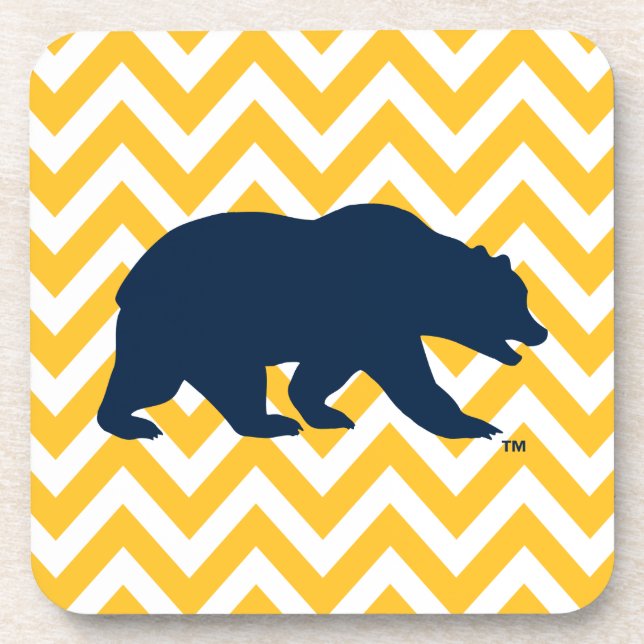 Cal Bear | Golden Chevron Beverage Coaster (Front)