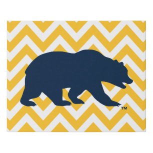 Cal Bear   Golden Chevron Faux Canvas Print