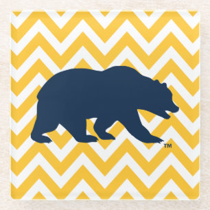 Cal Bear Golden Chevron Glass Coaster
