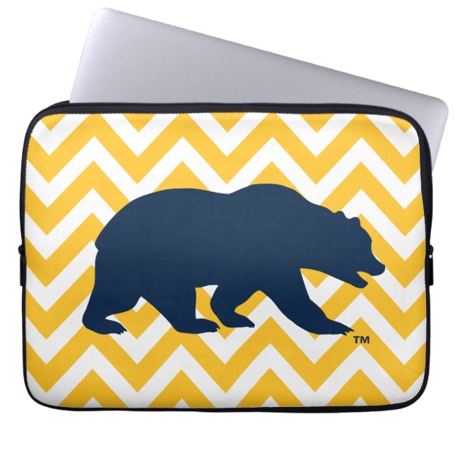 Cal Bear | Golden Chevron Laptop Sleeve (Front)