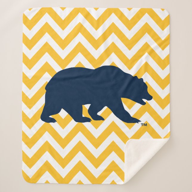 Cal Bear | Golden Chevron Sherpa Blanket (Front)