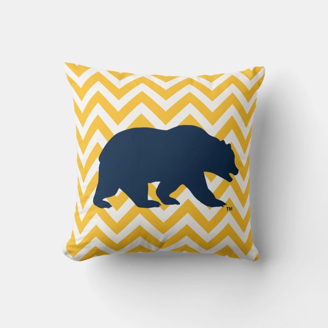 Cal Bear | Golden Chevron Throw Pillow (Front)