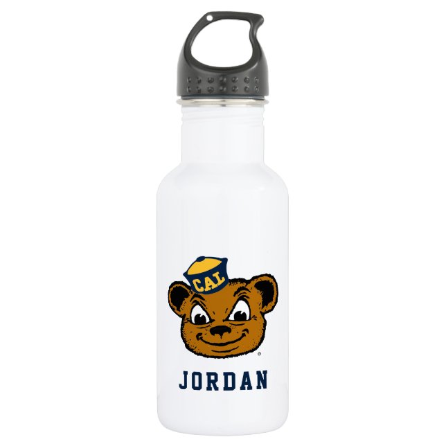 Cal Bear Mascot Stainless Steel Water Bottle (Front)