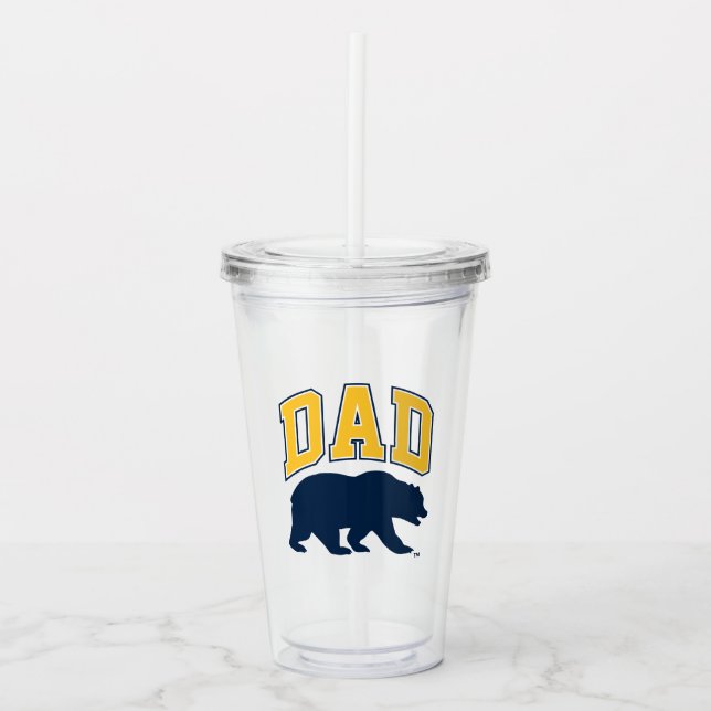 Cal Blue Bear | Dad Acrylic Tumbler (Front)