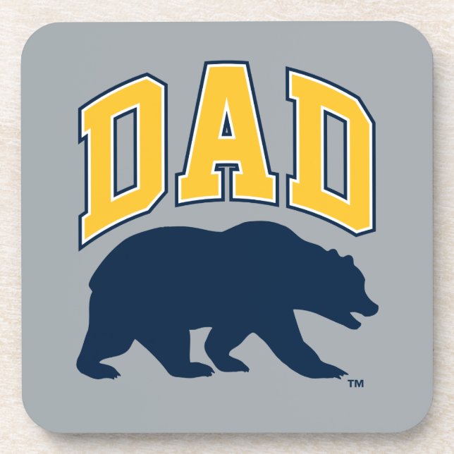 Cal Blue Bear | Dad Beverage Coaster (Front)