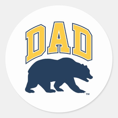 Cal Blue Bear  Dad Classic Round Sticker