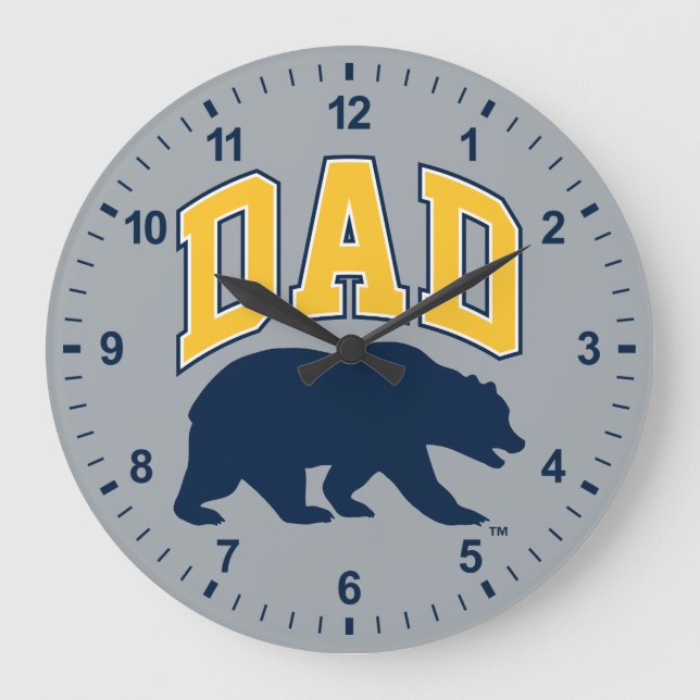 Cal Blue Bear | Dad Large Clock (Front)