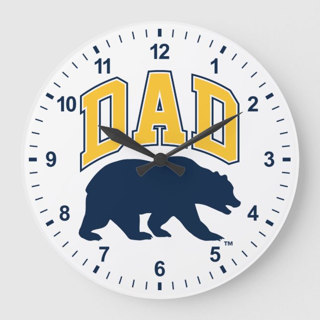 Cal Blue Bear | Dad Large Clock (Front)