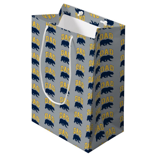 Cal Blue Bear | Dad Medium Gift Bag (Front Angled)