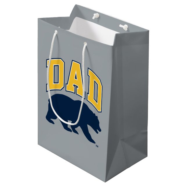 Cal Blue Bear | Dad Medium Gift Bag (Front Angled)