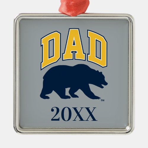 Cal Blue Bear  Dad Metal Ornament