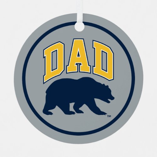 Cal Blue Bear  Dad Metal Ornament