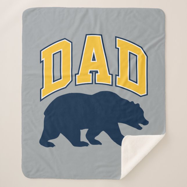 Cal Blue Bear | Dad Sherpa Blanket (Front)