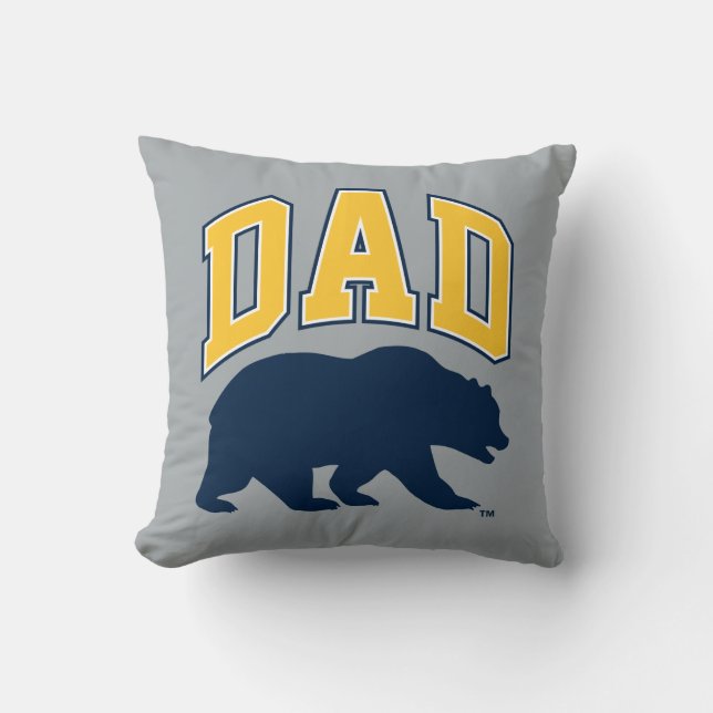 Cal Blue Bear | Dad Throw Pillow (Front)