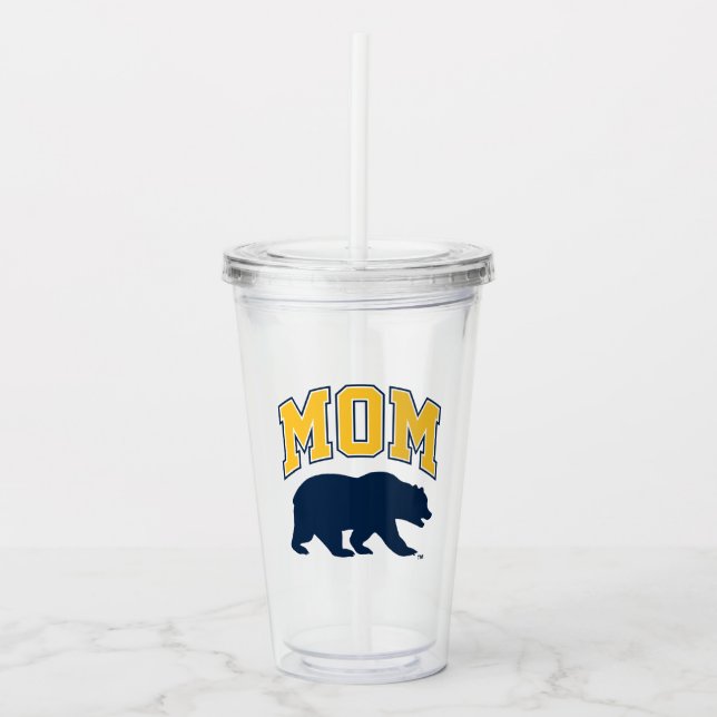 Cal Blue Bear | Mom Acrylic Tumbler (Front)
