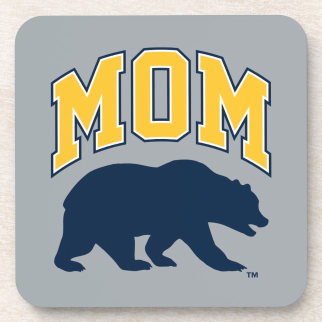 Cal Blue Bear | Mom Beverage Coaster (Front)