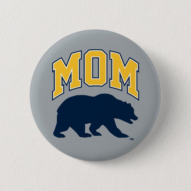 Cal Blue Bear | Mom Button (Front)