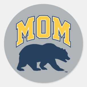 Cal Blue Bear   Mom Classic Round Sticker