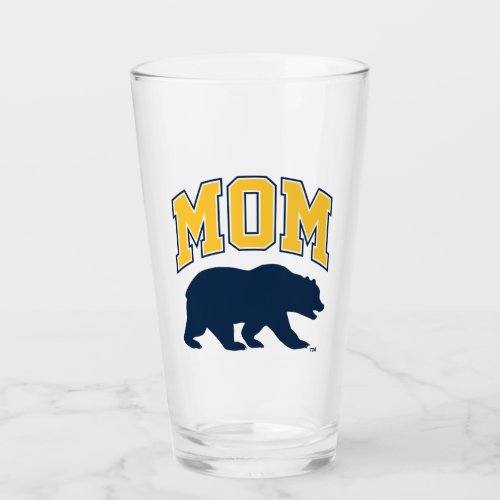 Cal Blue Bear  Mom Glass