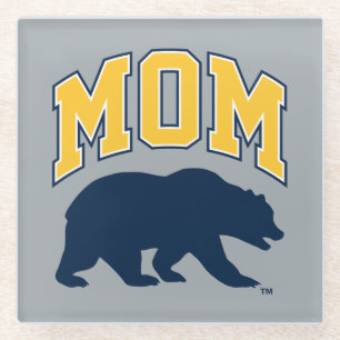 Cal Blue Bear   Mom Glass Coaster