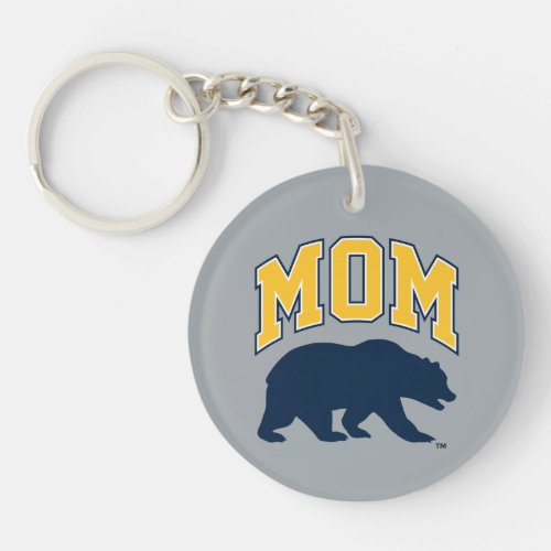 Cal Blue Bear  Mom Keychain