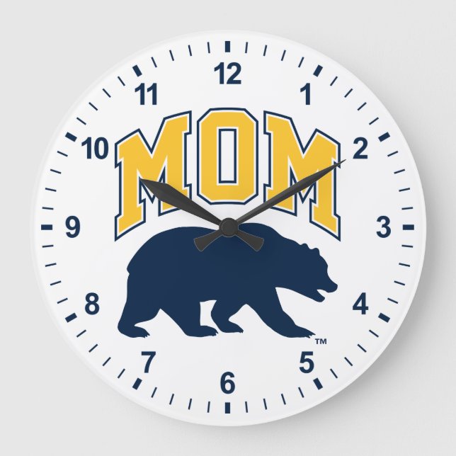 Cal Blue Bear | Mom Large Clock (Front)